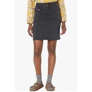 PRANA Women's Broadway Denim Pencil Skirt Size 0 Black Onyx Organic Stretch NWT
